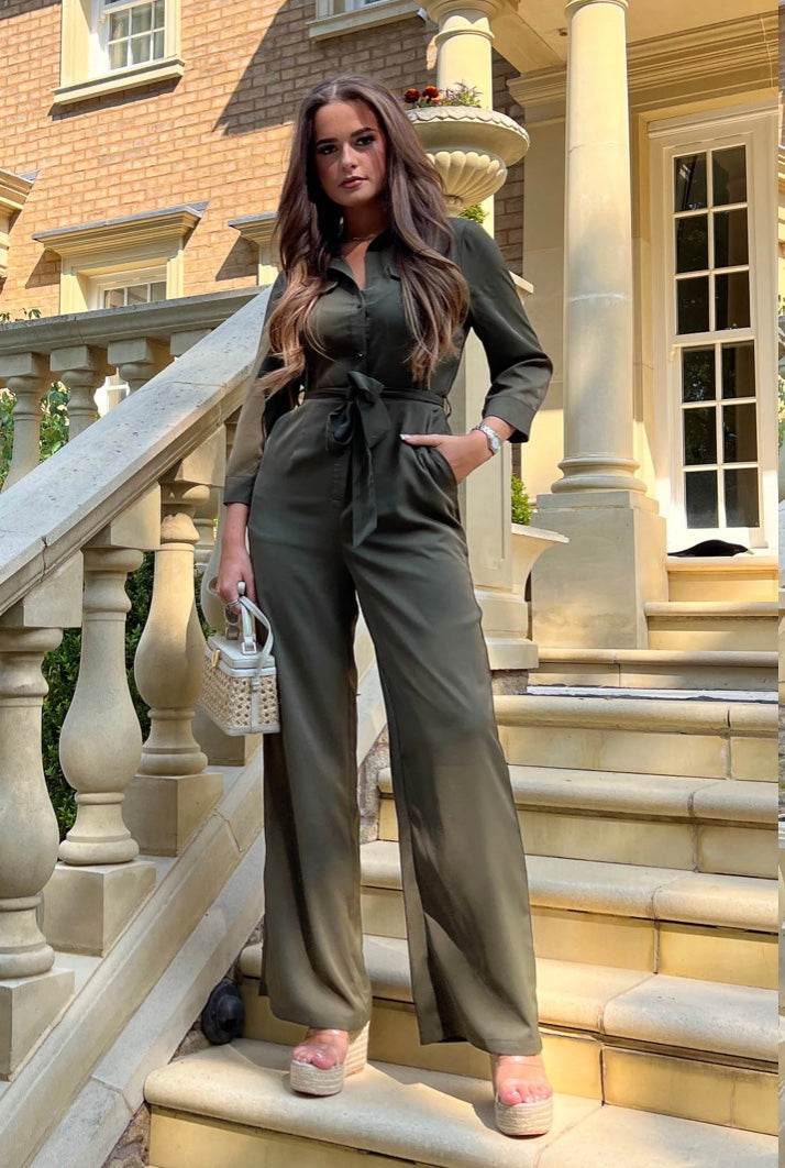 Dott Shirt Style Jumpsuit Lauren Cole