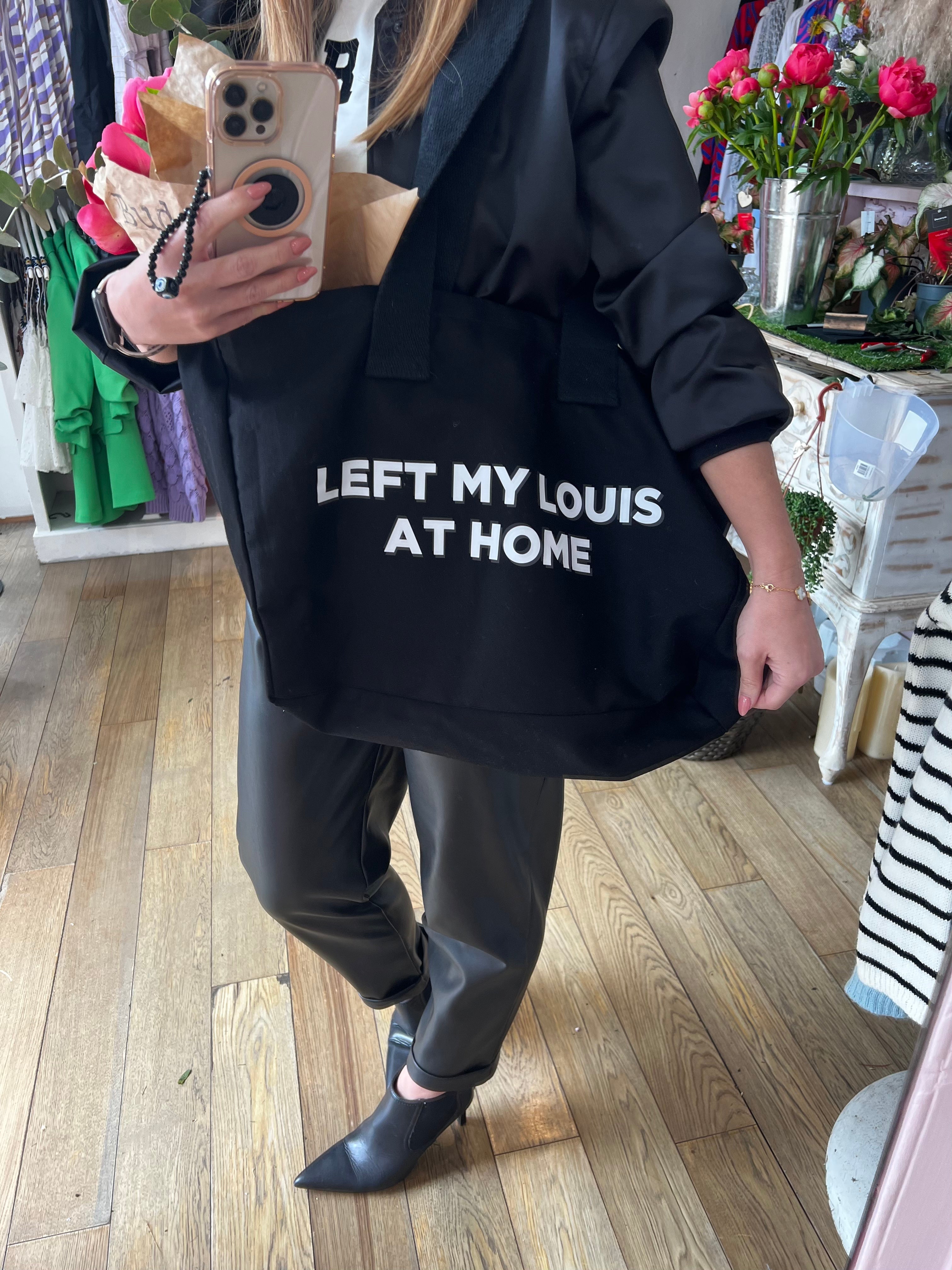 Left My Louis at Home Bag Canvas Shopper Large Black 