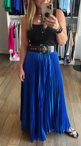Zara Frilled flared maxi skirt blue