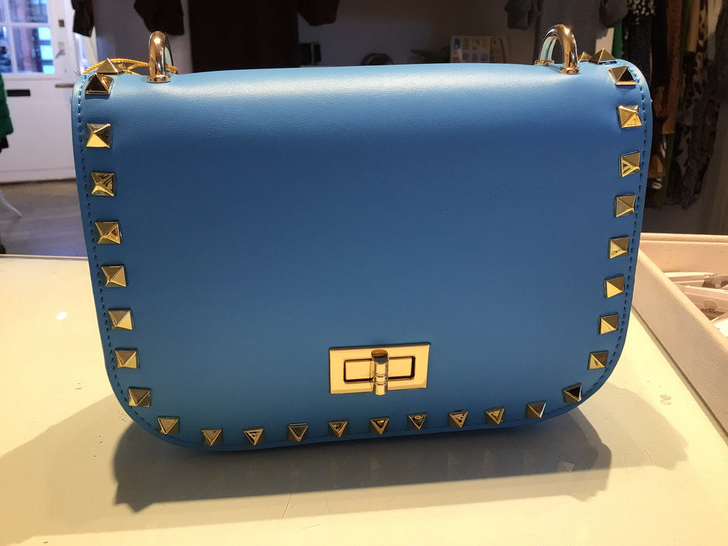 VALENTINE STUDDED BABY BLUE BAG